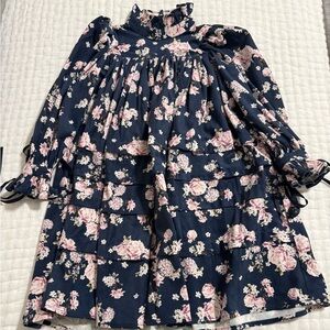 Floral Navy Blue Dress
